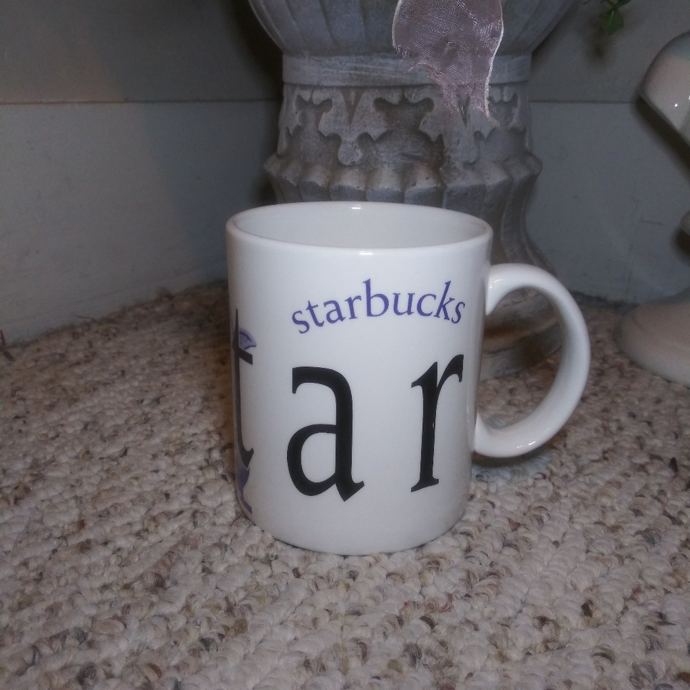 Vintage Rare Starbucks 2002 Qatar City Mug Made In England
